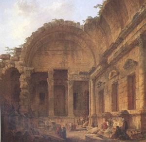 ROBERT, Hubert Interior of the Temple of Diana at Nimes (mk05)